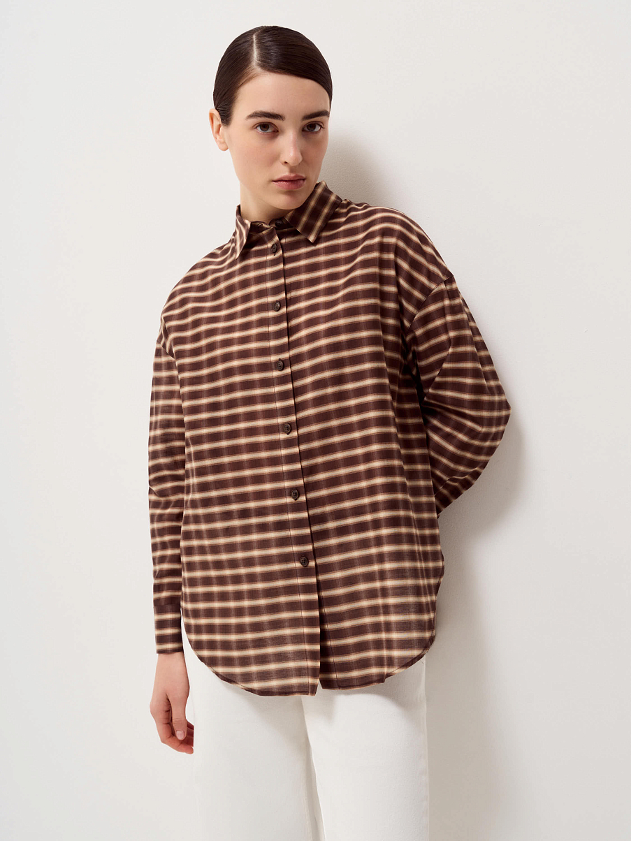 Рубашка из хлопка и шелка