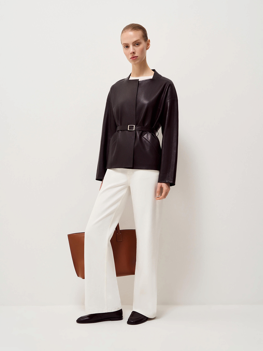 Жакет из натуральной кожи