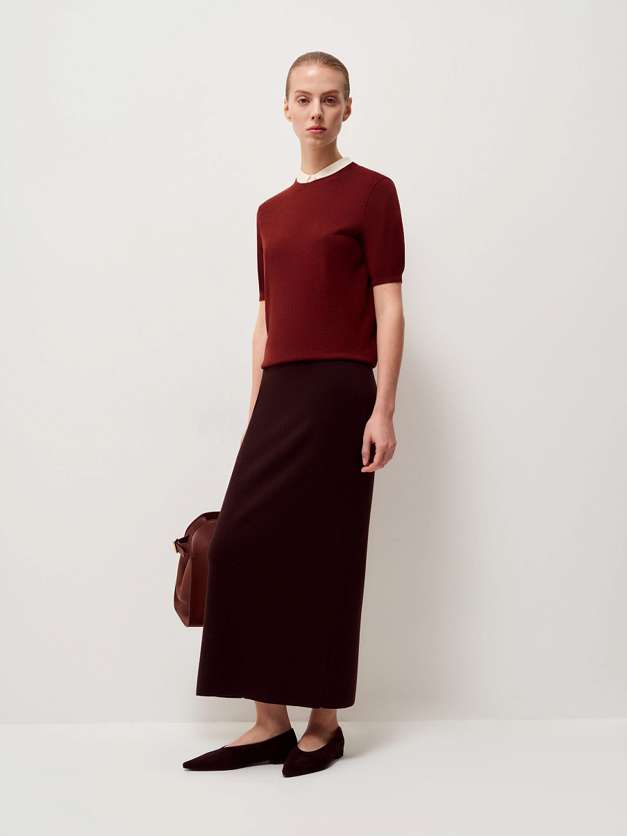 Топ из шерсти и шелка