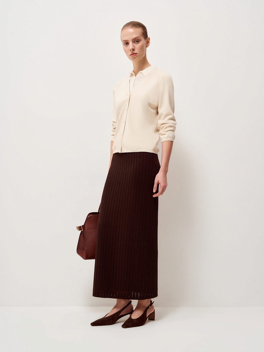 Кардиган из хлопка с шелком