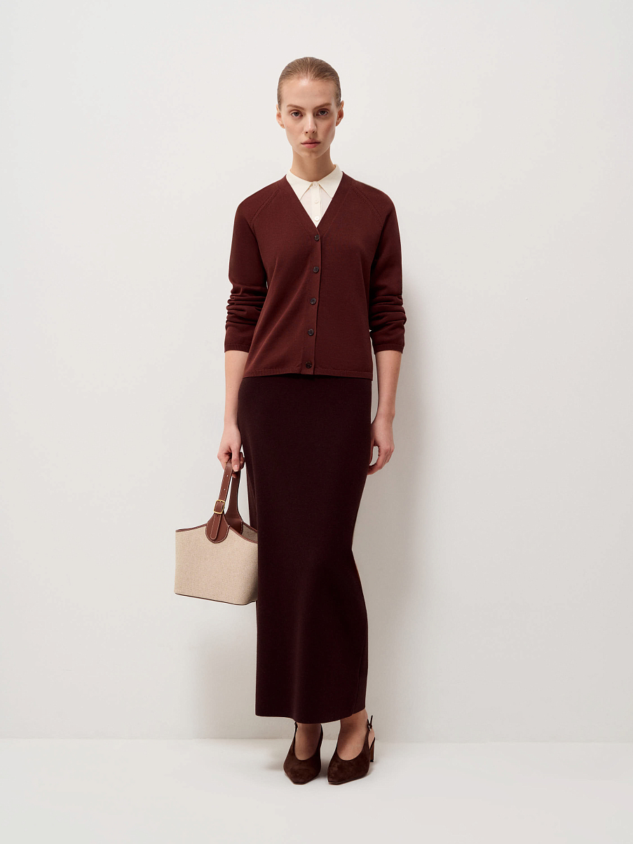 Кардиган из хлопка с шелком