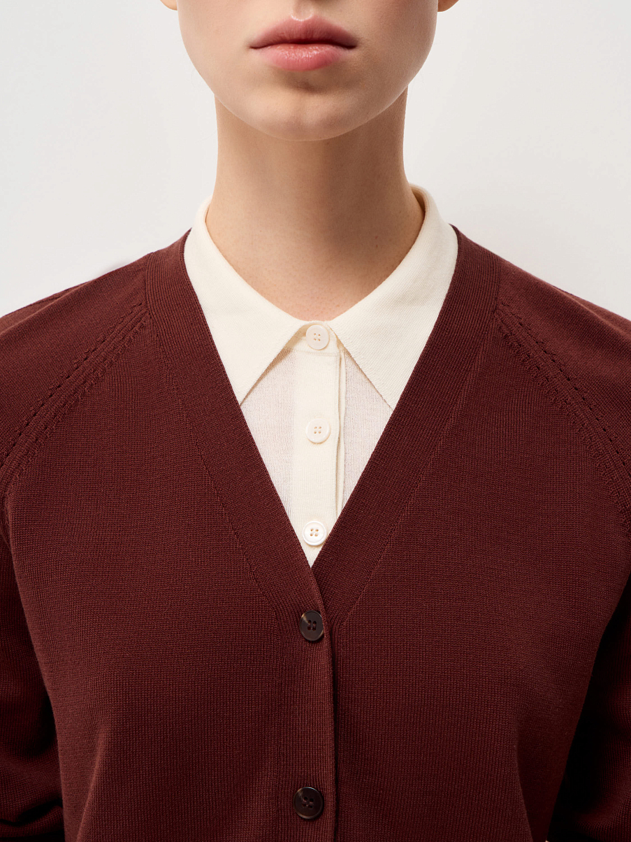 Кардиган из хлопка с шелком