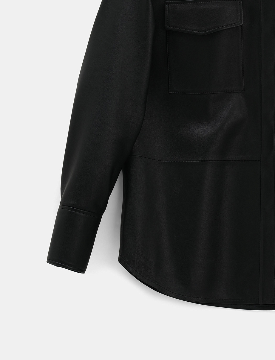 Рубашка оверсайз из натуральной кожи