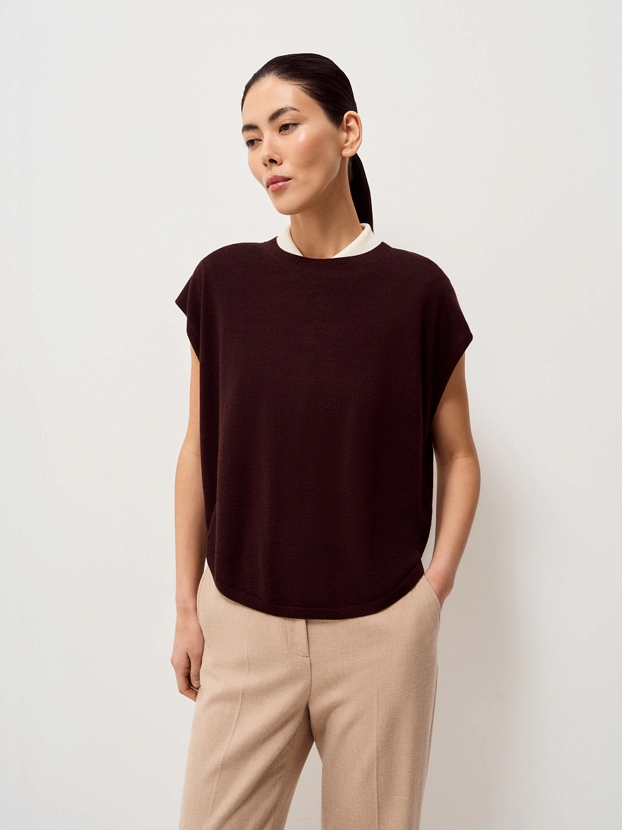 Топ из шерсти и шелка