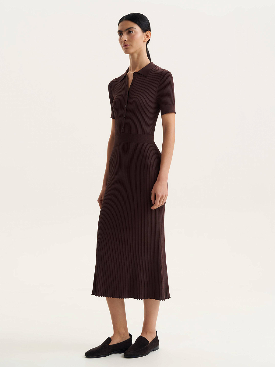 Платье трикотажное миди