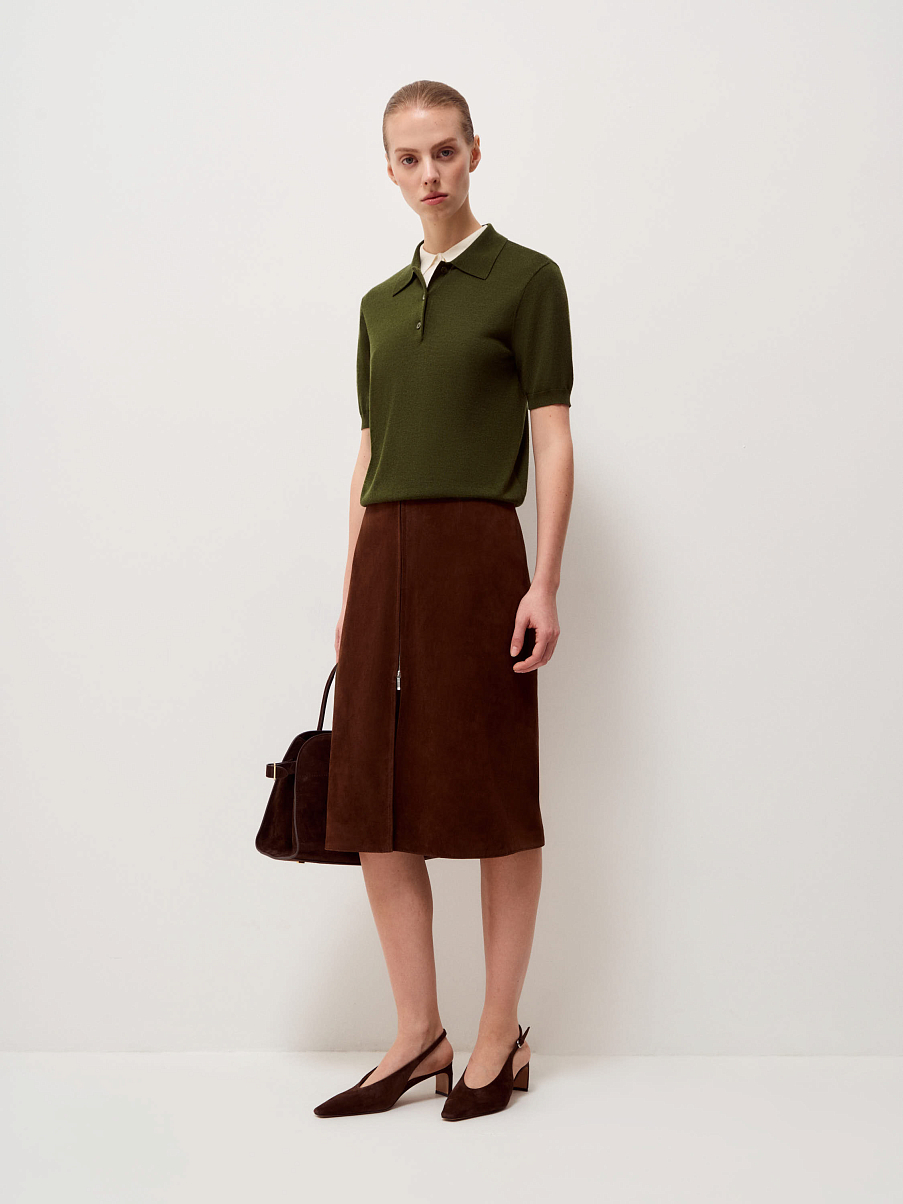 Топ из шерсти и шелка