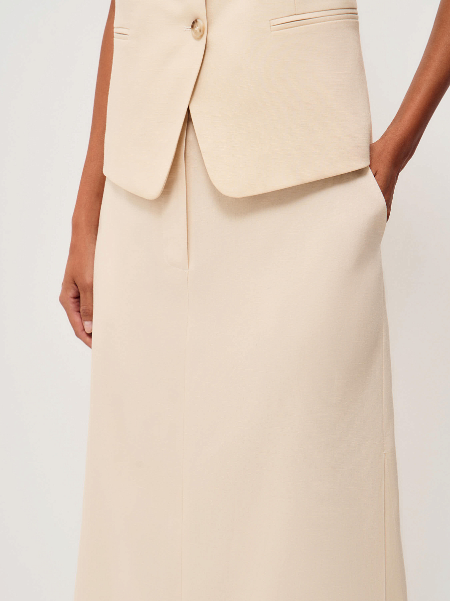 Юбка из тенсела и льна
