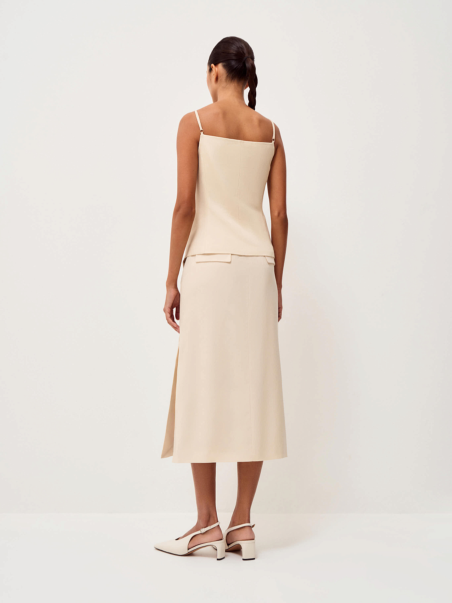 Юбка из тенсела и льна
