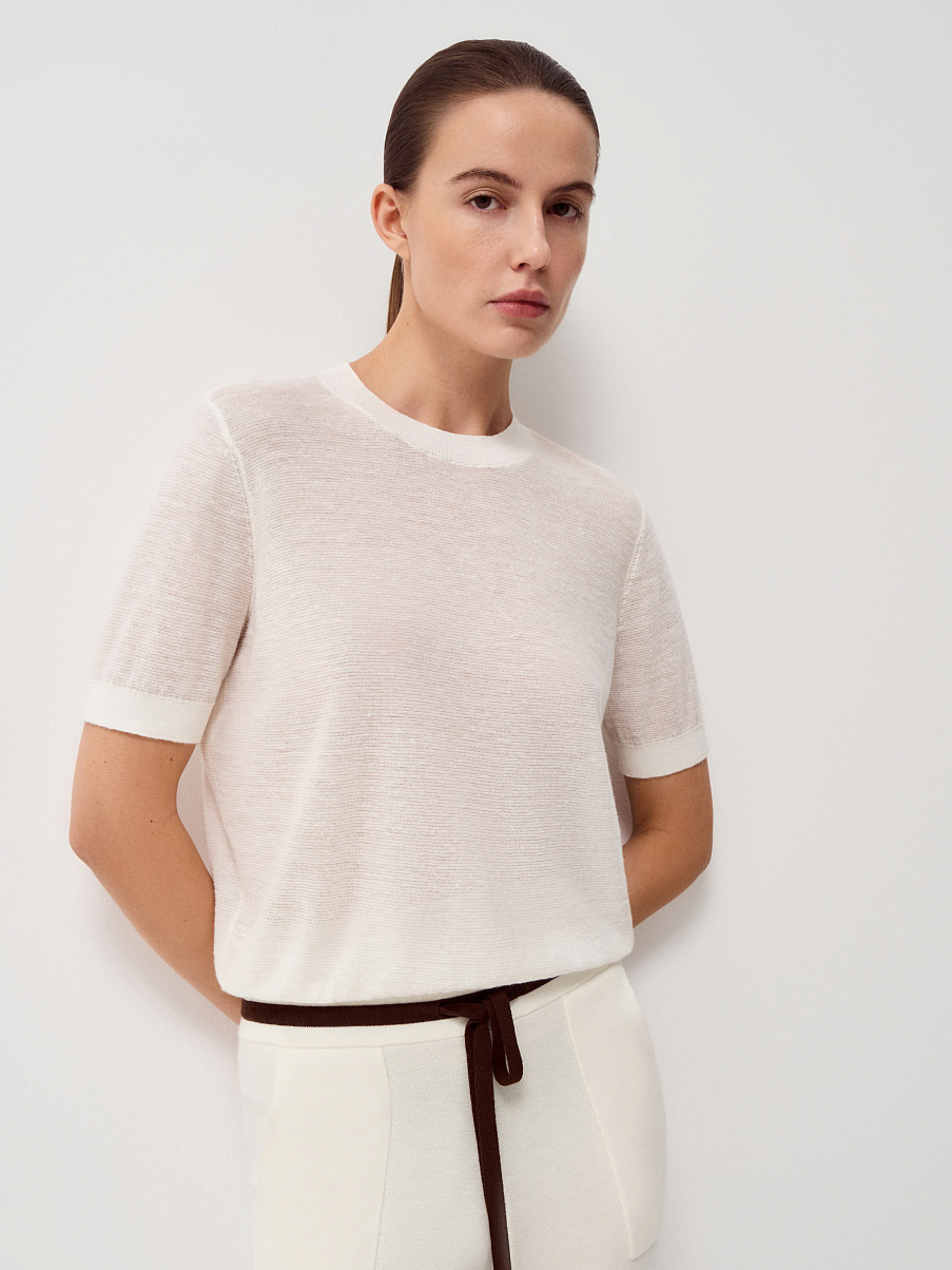 Топ льняной c шерстью