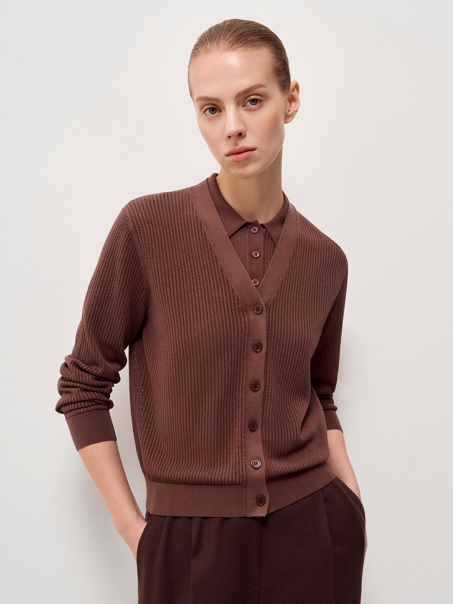 Кардиган из тенсела с шелком