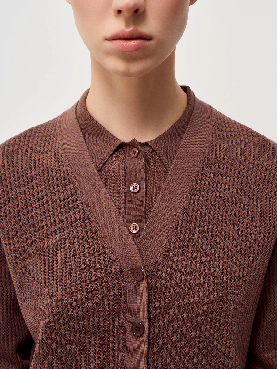 Кардиган из тенсела с шелком