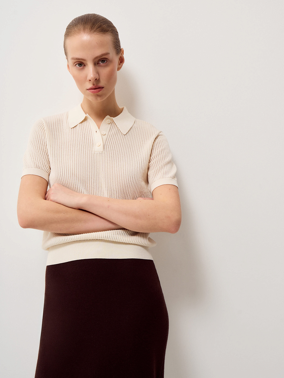 Топ из тенсела с шерстью