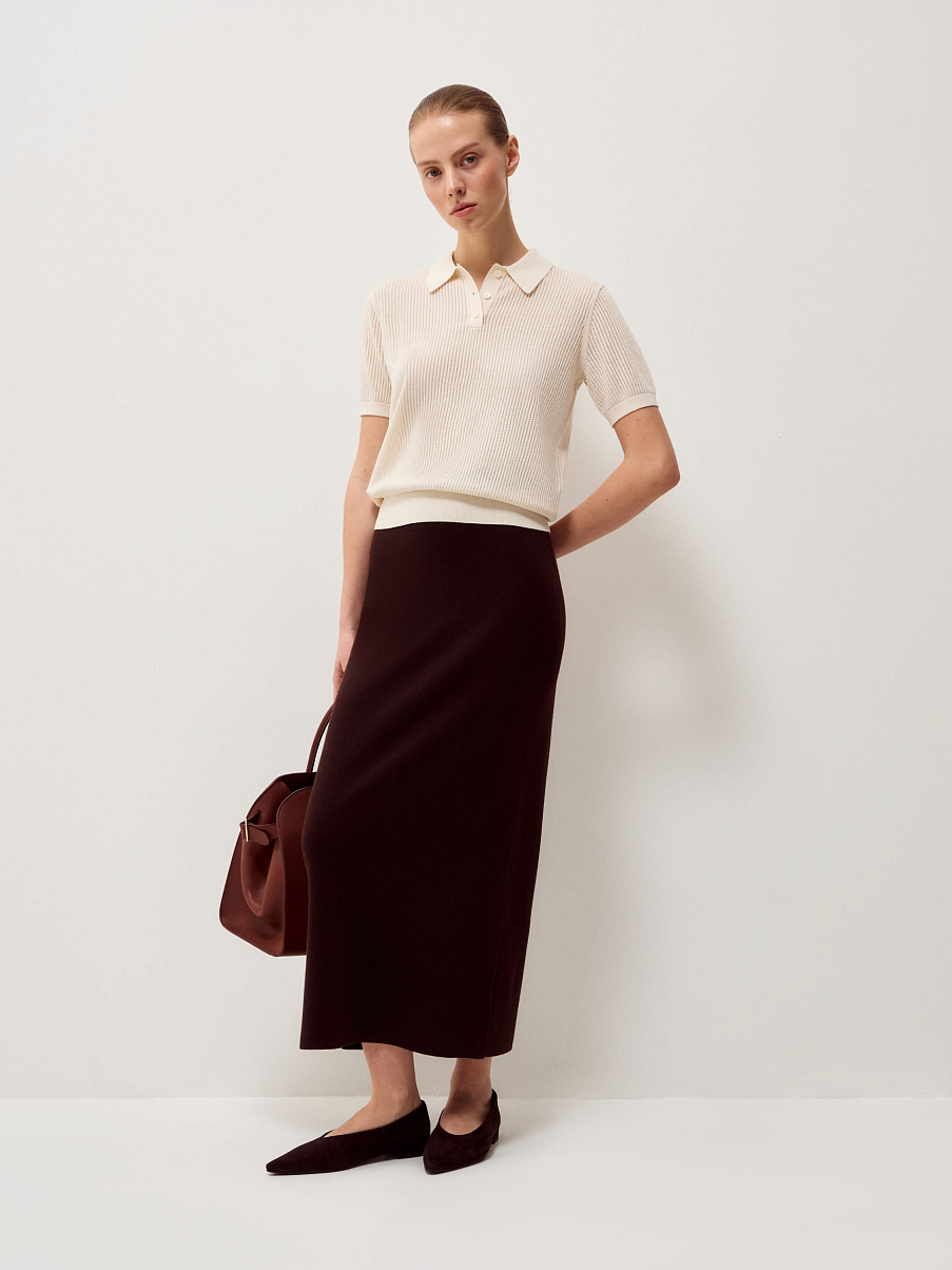 Топ из тенсела с шерстью