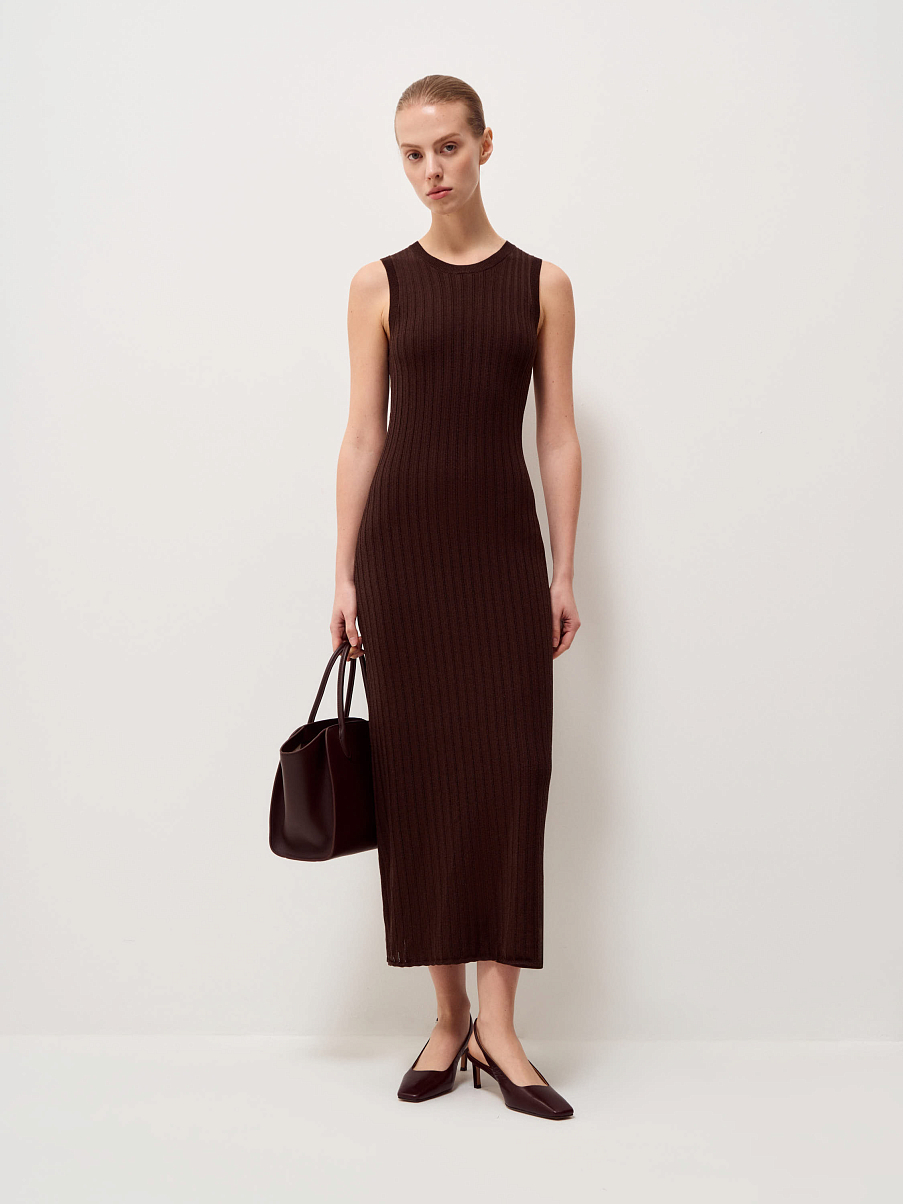 Платье трикотажное с шелком