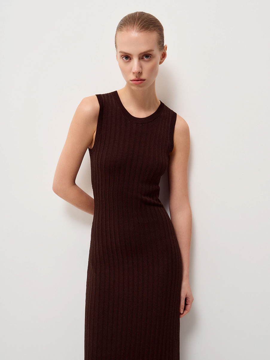 Платье трикотажное с шелком