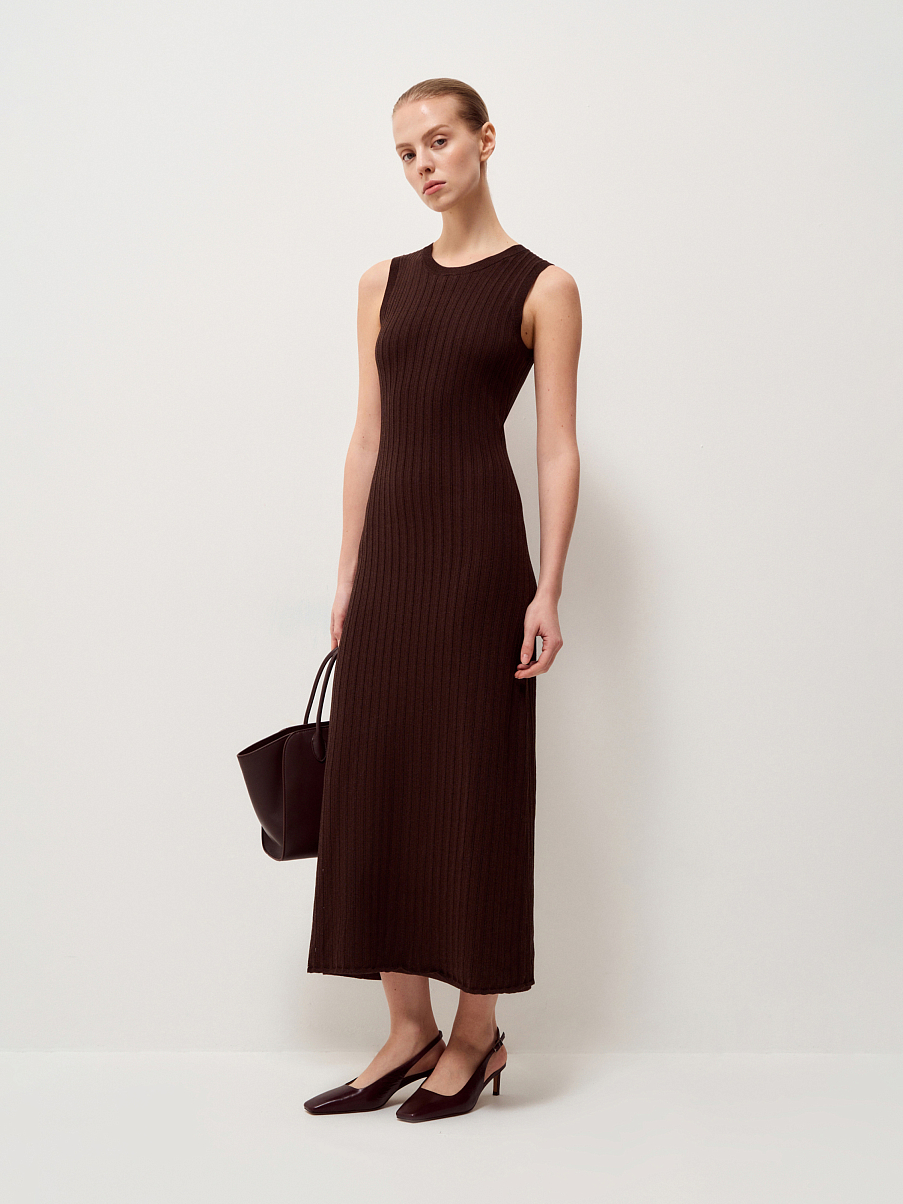 Платье трикотажное с шелком