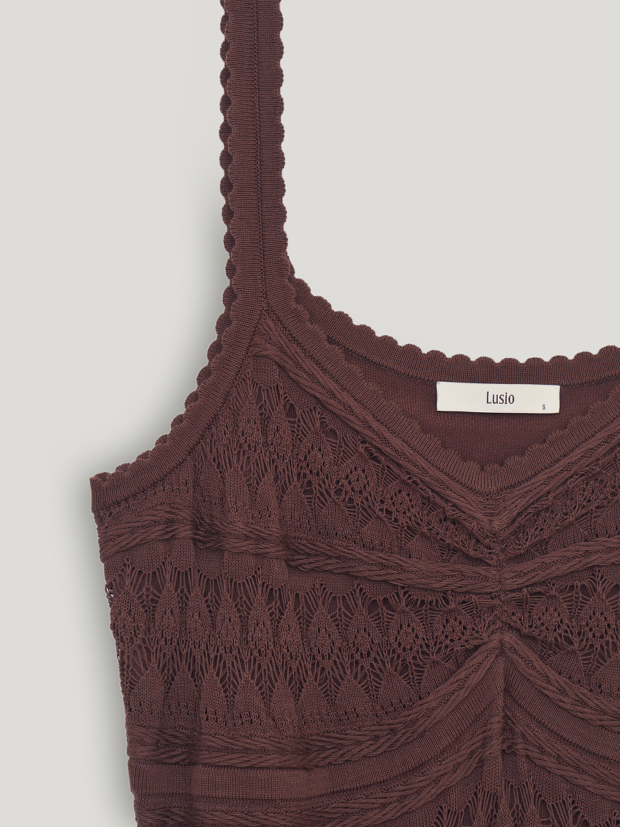 Платье миди с кружевом