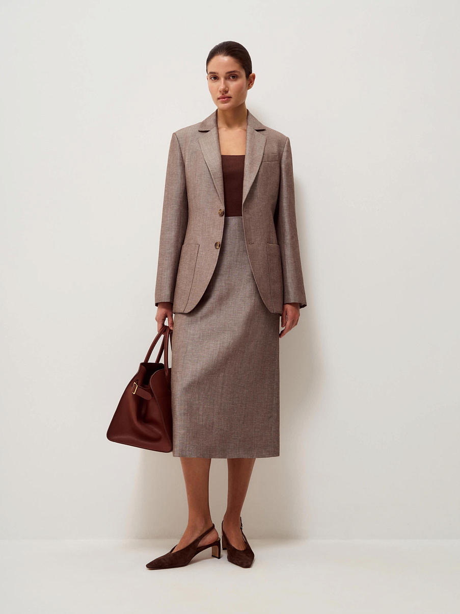 Юбка из шерсти со льном