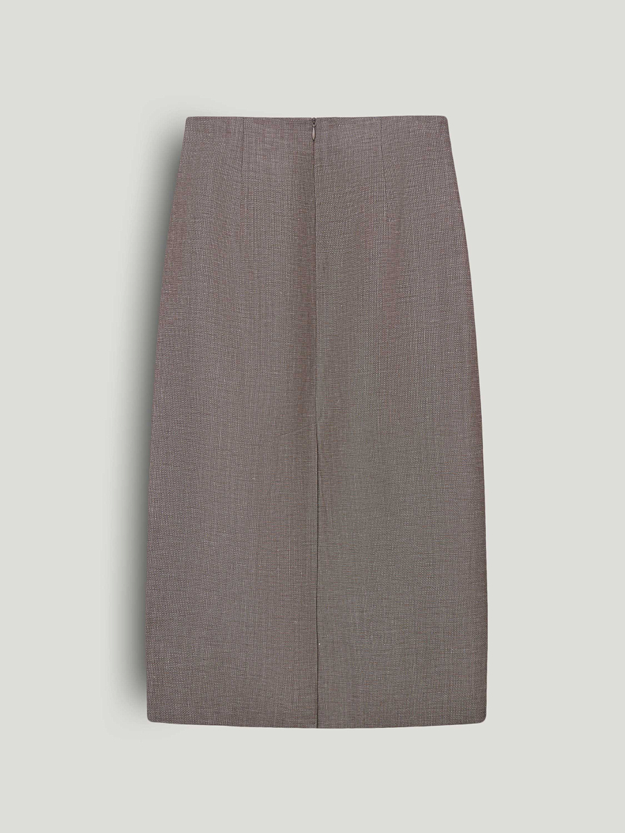 Юбка из шерсти со льном