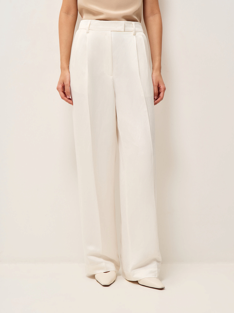 Брюки из смесового льна