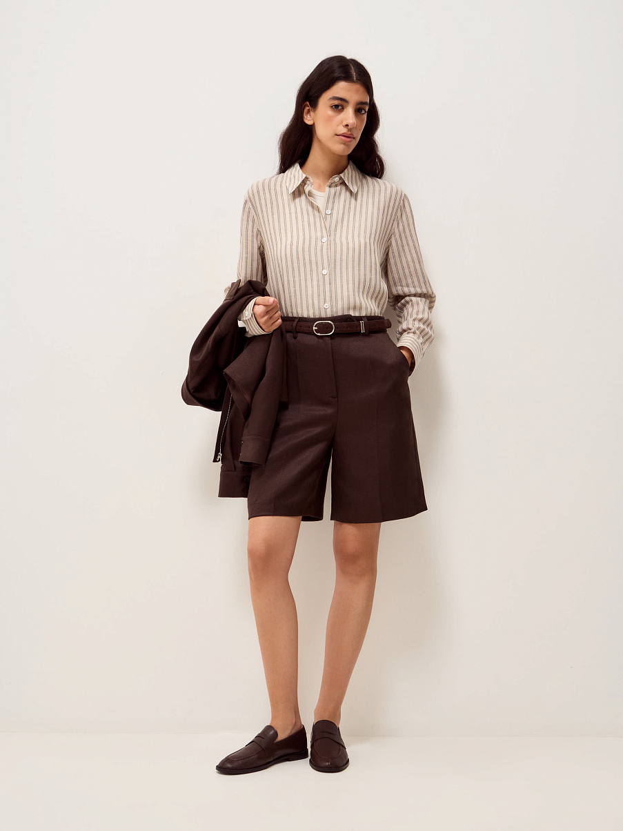 Шорты из смесового льна