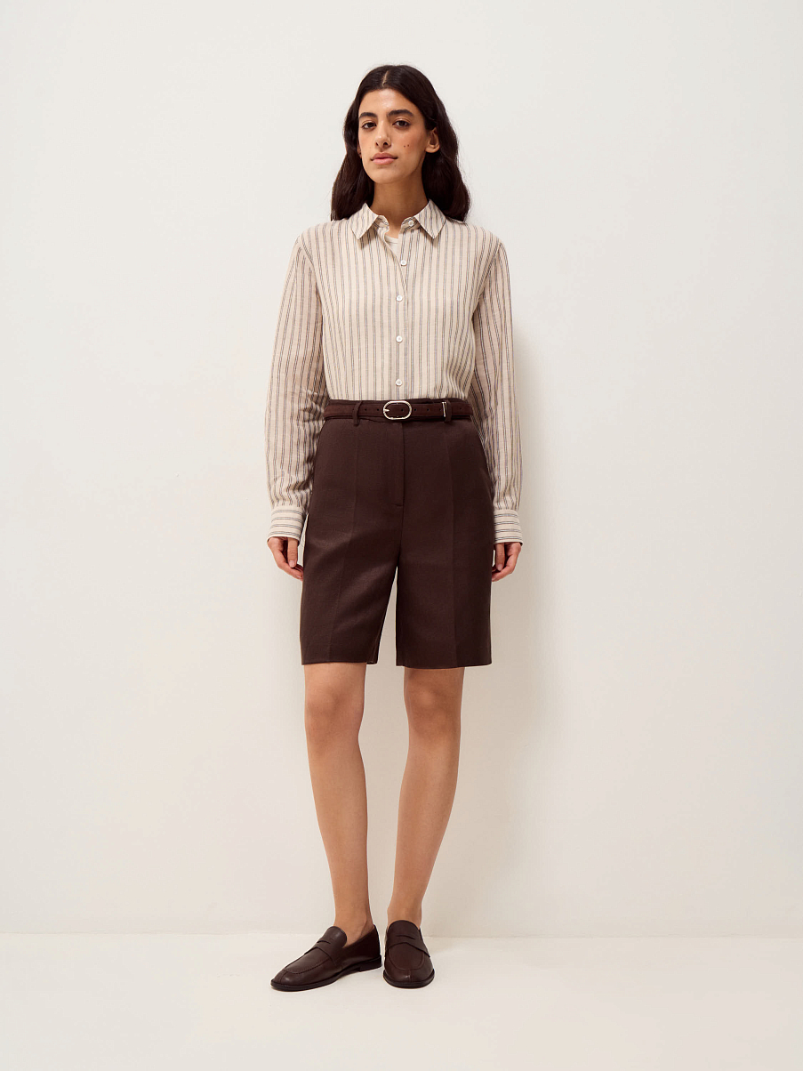 Шорты из смесового льна