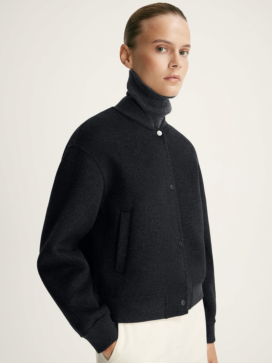 Бомбер из кашемира и шерсти