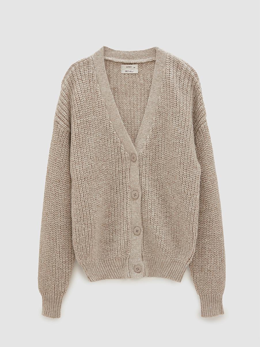 Вязаный кардиган на пуговицах с шерстью мериноса