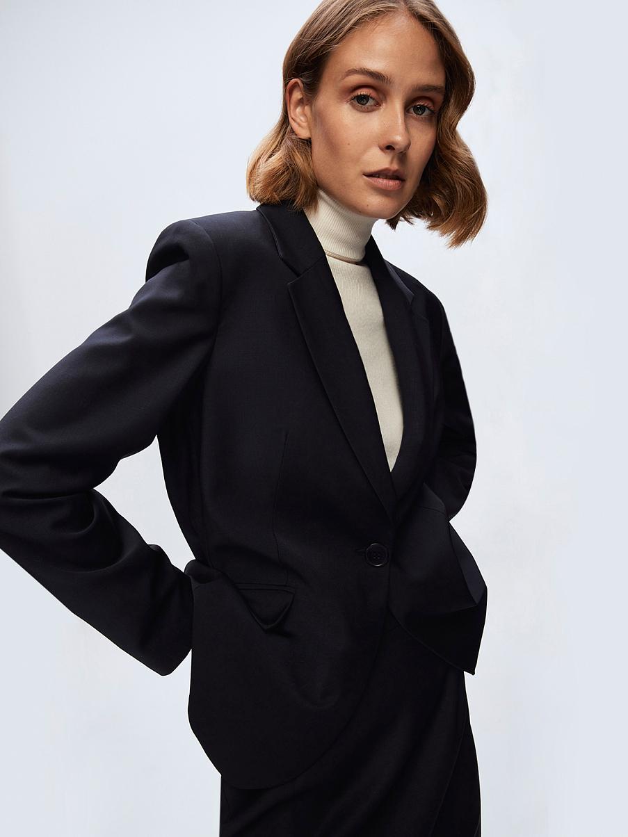 Жакет из шерсти на одну пуговицу