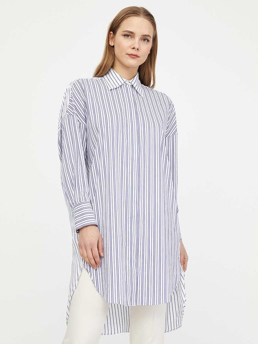 Платье-рубашка свободного кроя из хлопка