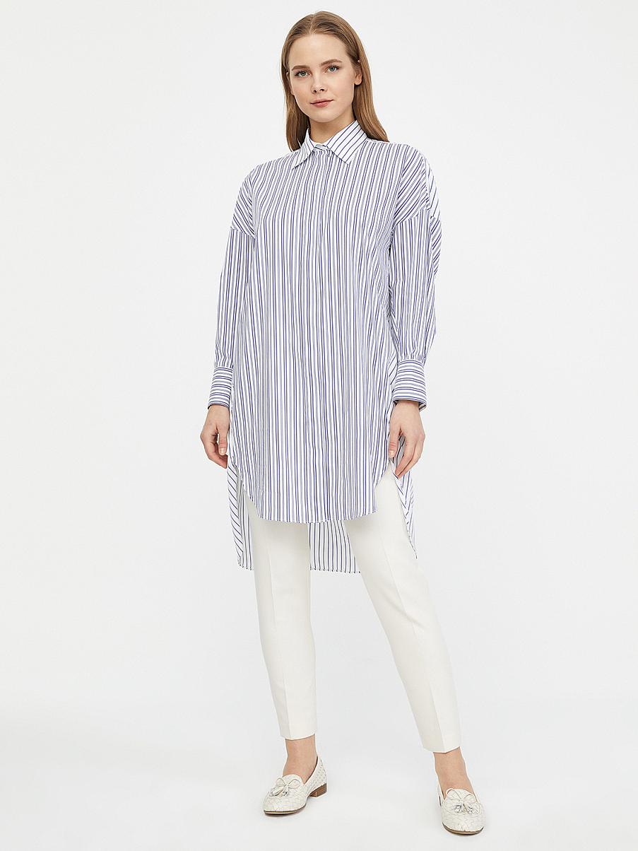 Платье-рубашка свободного кроя из хлопка