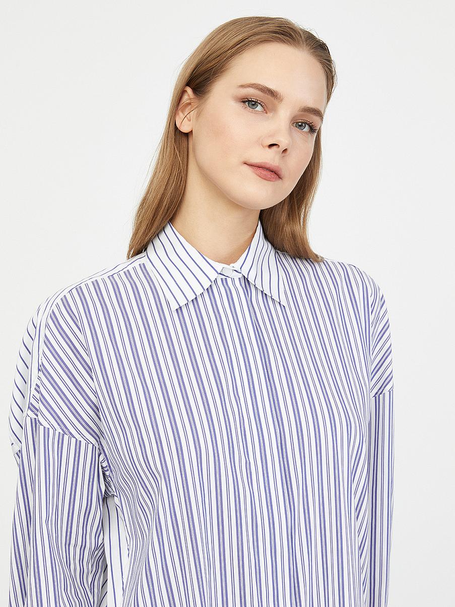 Платье-рубашка свободного кроя из хлопка