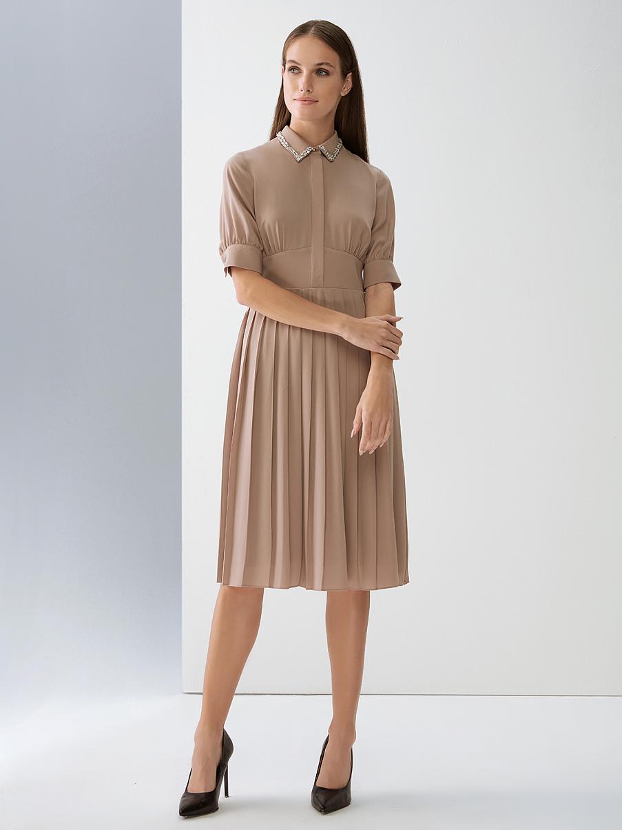 Шифоновое платье с юбкой-плиссе