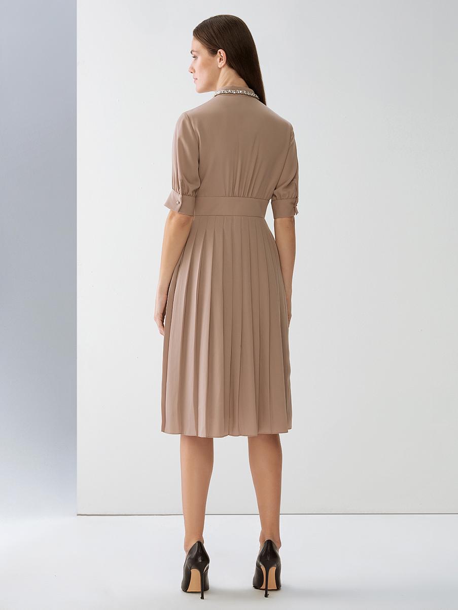 Шифоновое платье с юбкой-плиссе