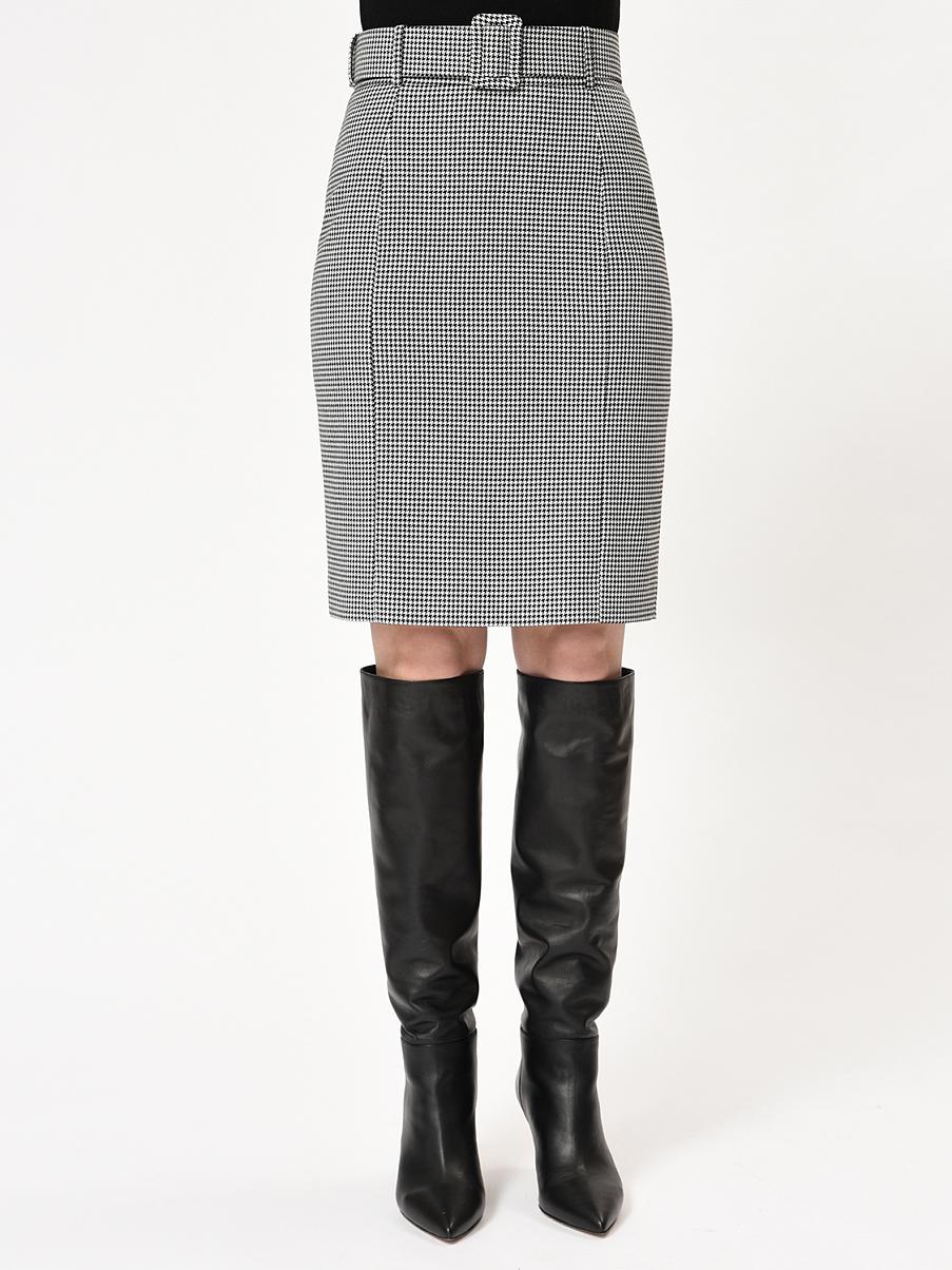 Юбка карандаш с узором гусиная лапка