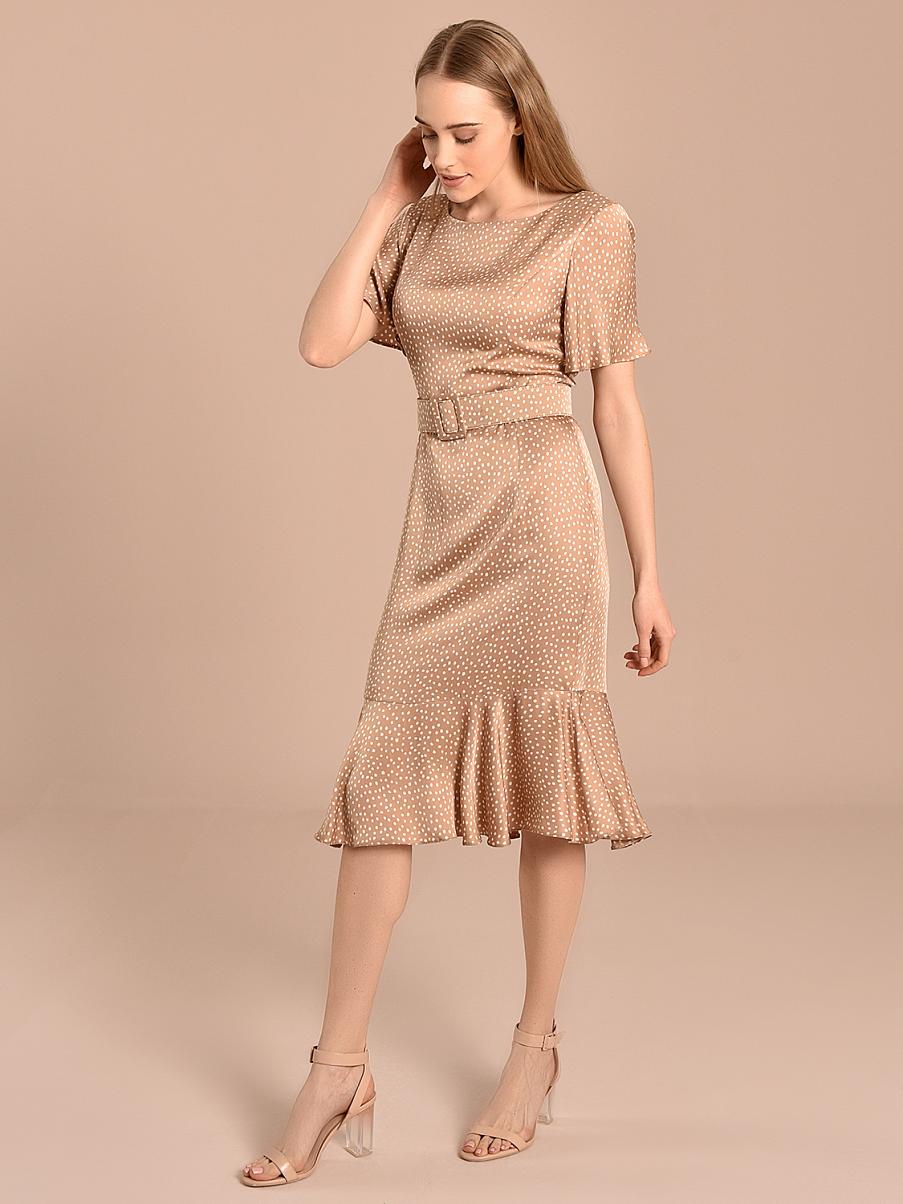 Платье годе с принтом в горошек