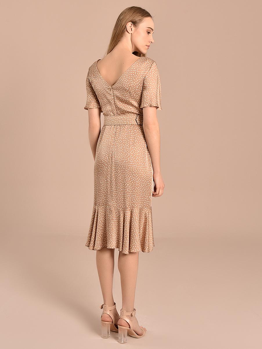 Платье годе с принтом в горошек