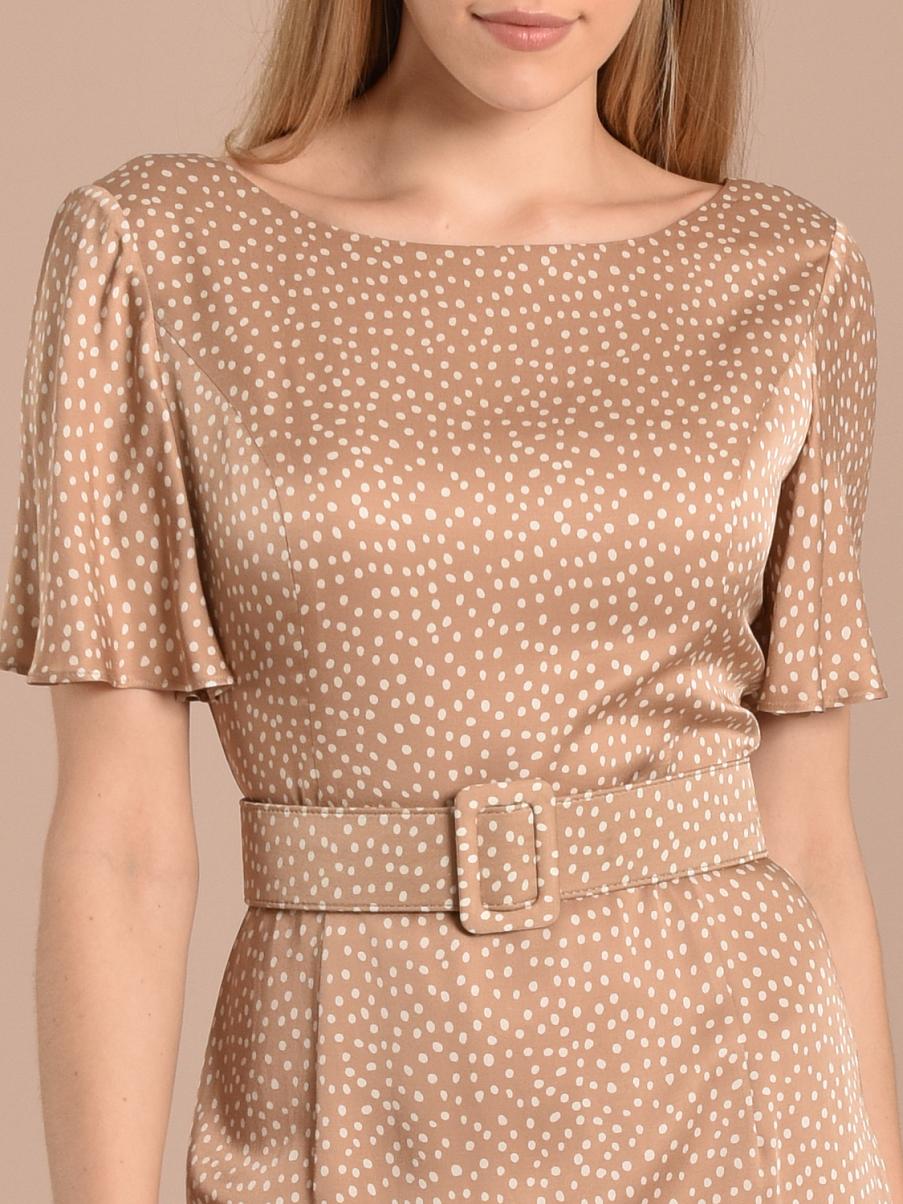 Платье годе с принтом в горошек