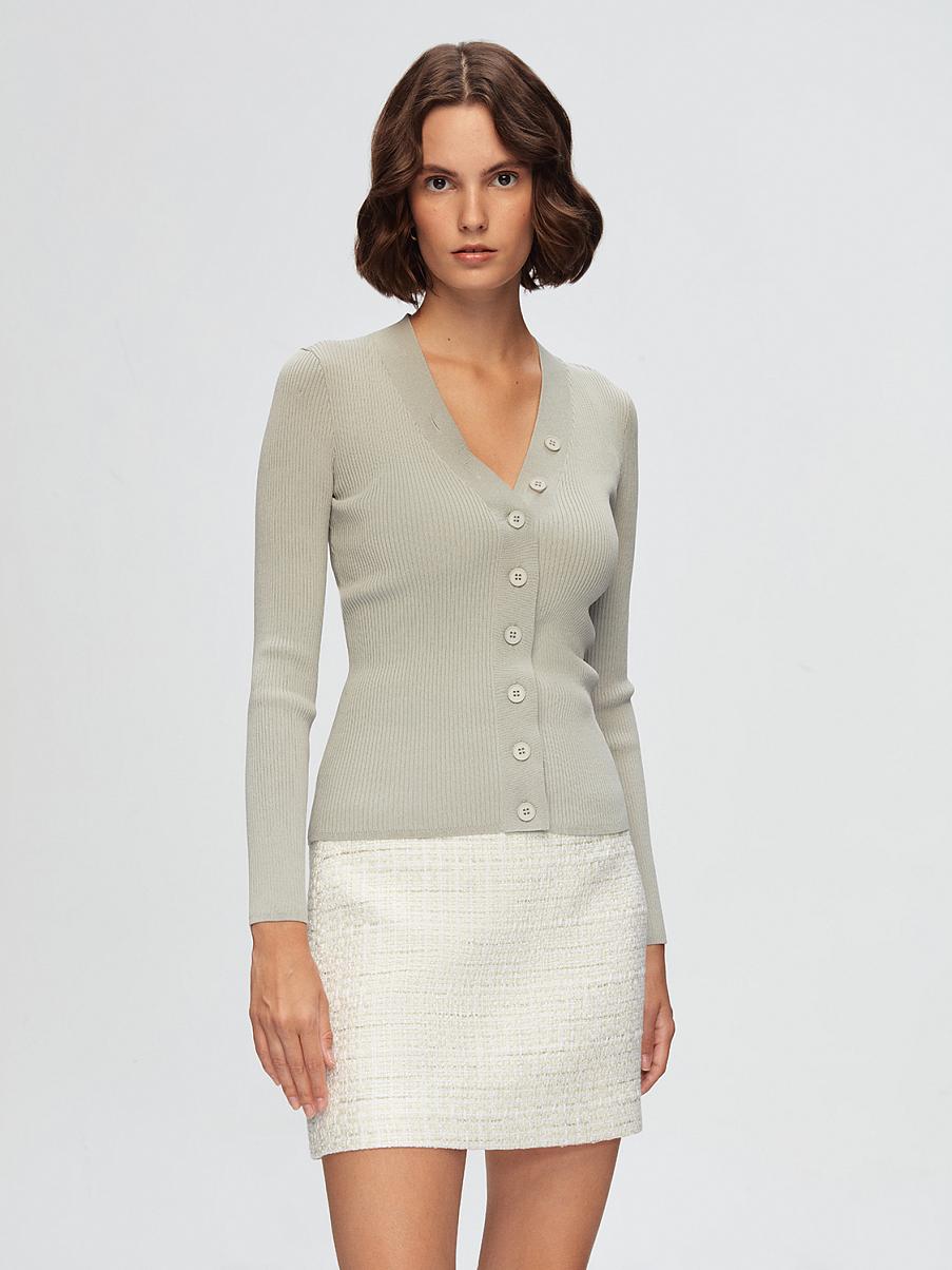 Облегающий кардиган в рубчик