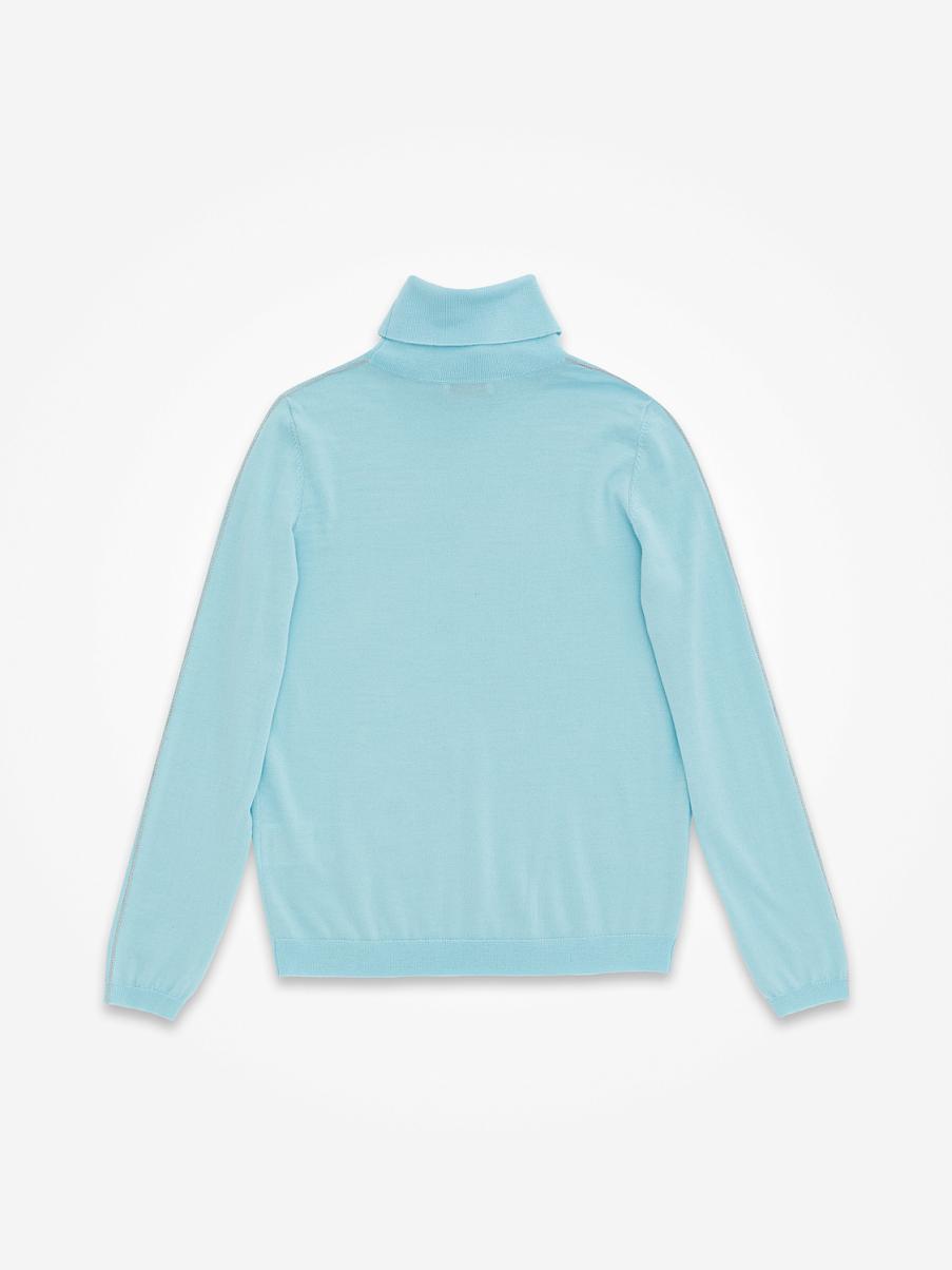 Водолазка из шерсти с декоративной цепочкой