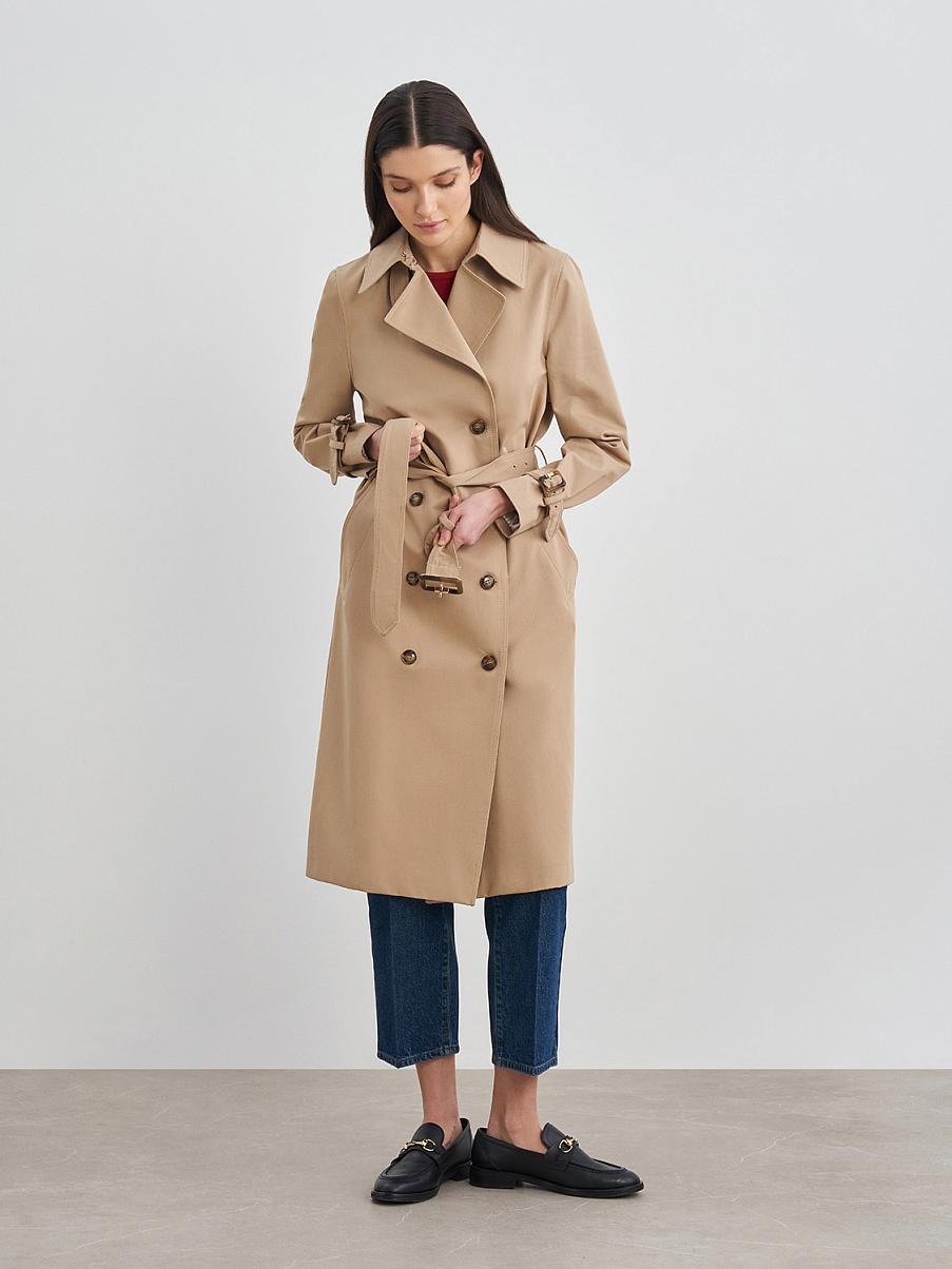 Классический двубортный тренч из хлопка