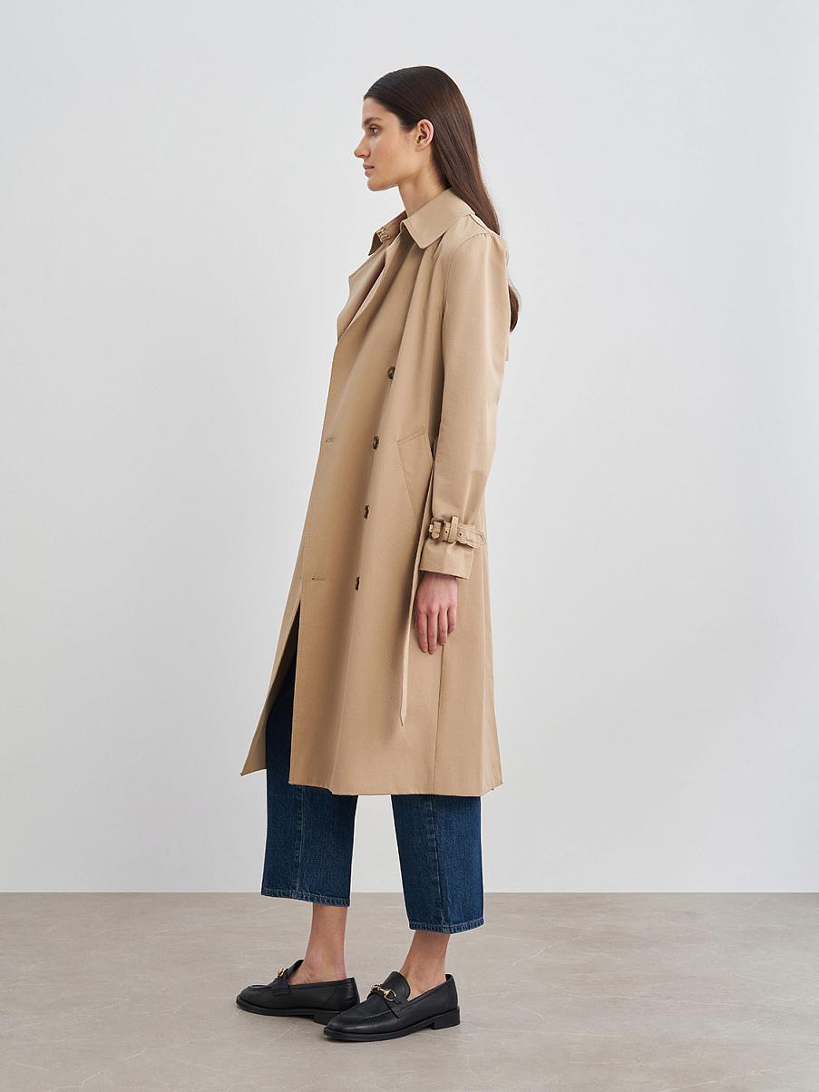 Классический двубортный тренч из хлопка