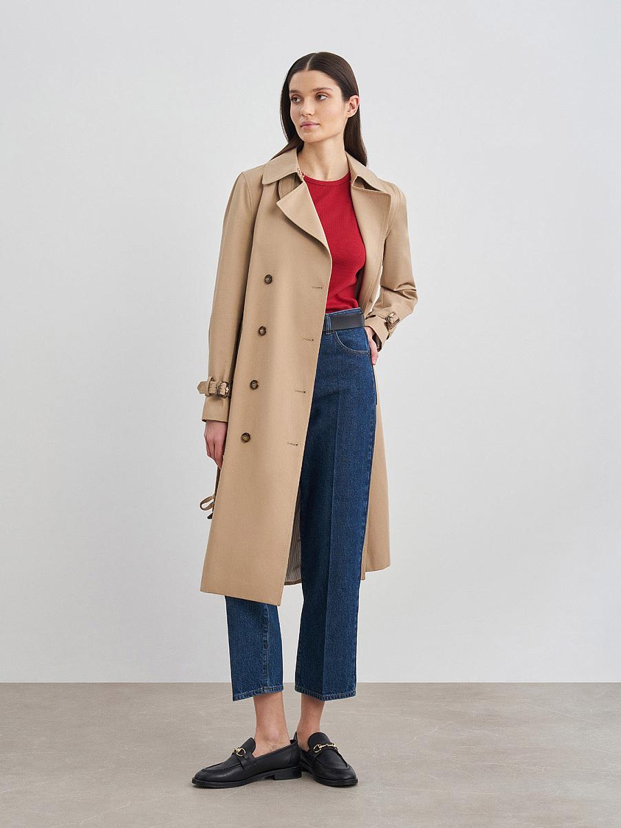 Классический двубортный тренч из хлопка