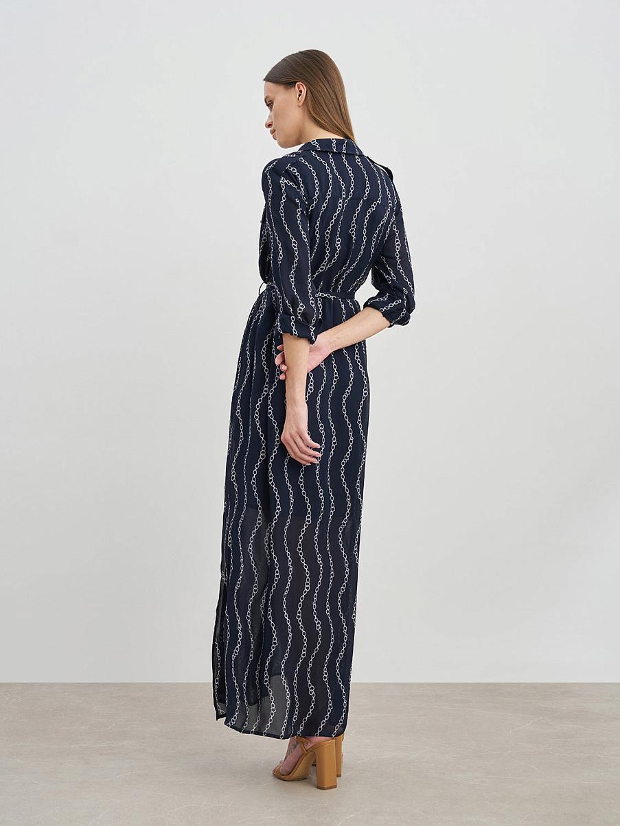 Платье макси с разрезами и поясом