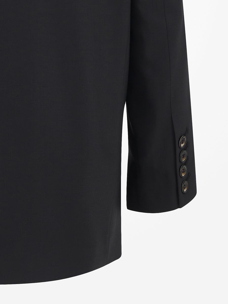 Двубортный прямой жакет с шерстью