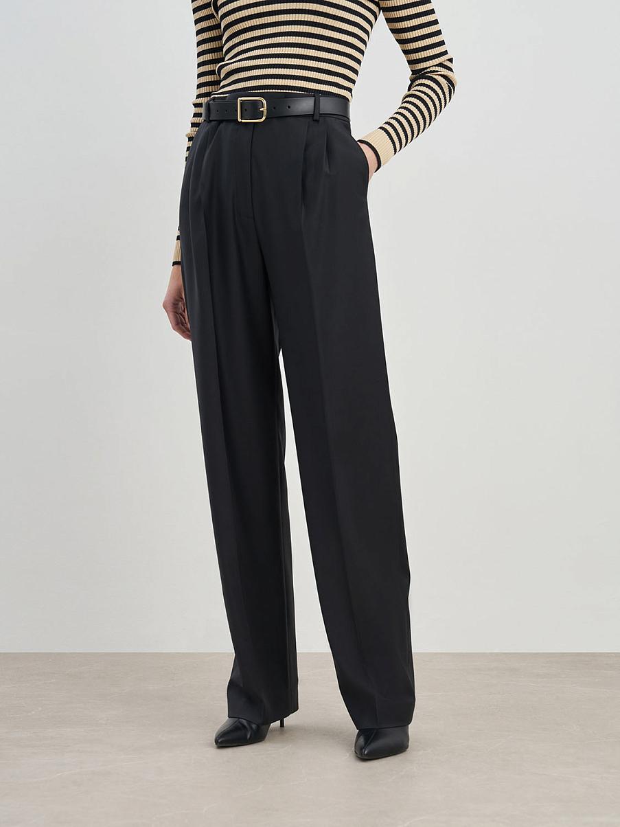 Брюки прямого кроя с шерстью