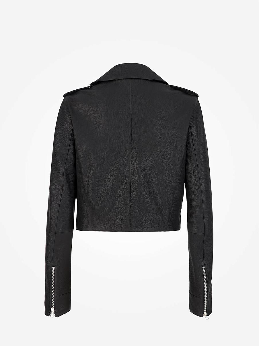 Куртка-косуха из натуральной фактурной кожи