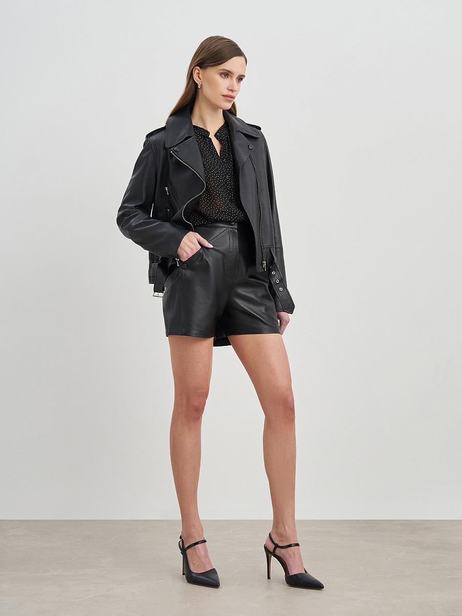 Шорты из натуральной гладкой кожи