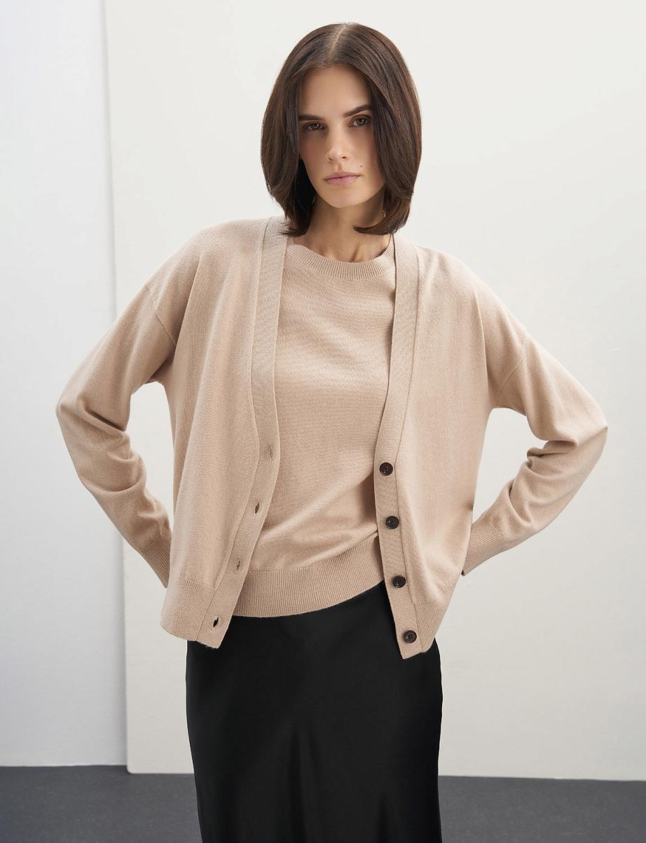 Кардиган свободного кроя из шерсти