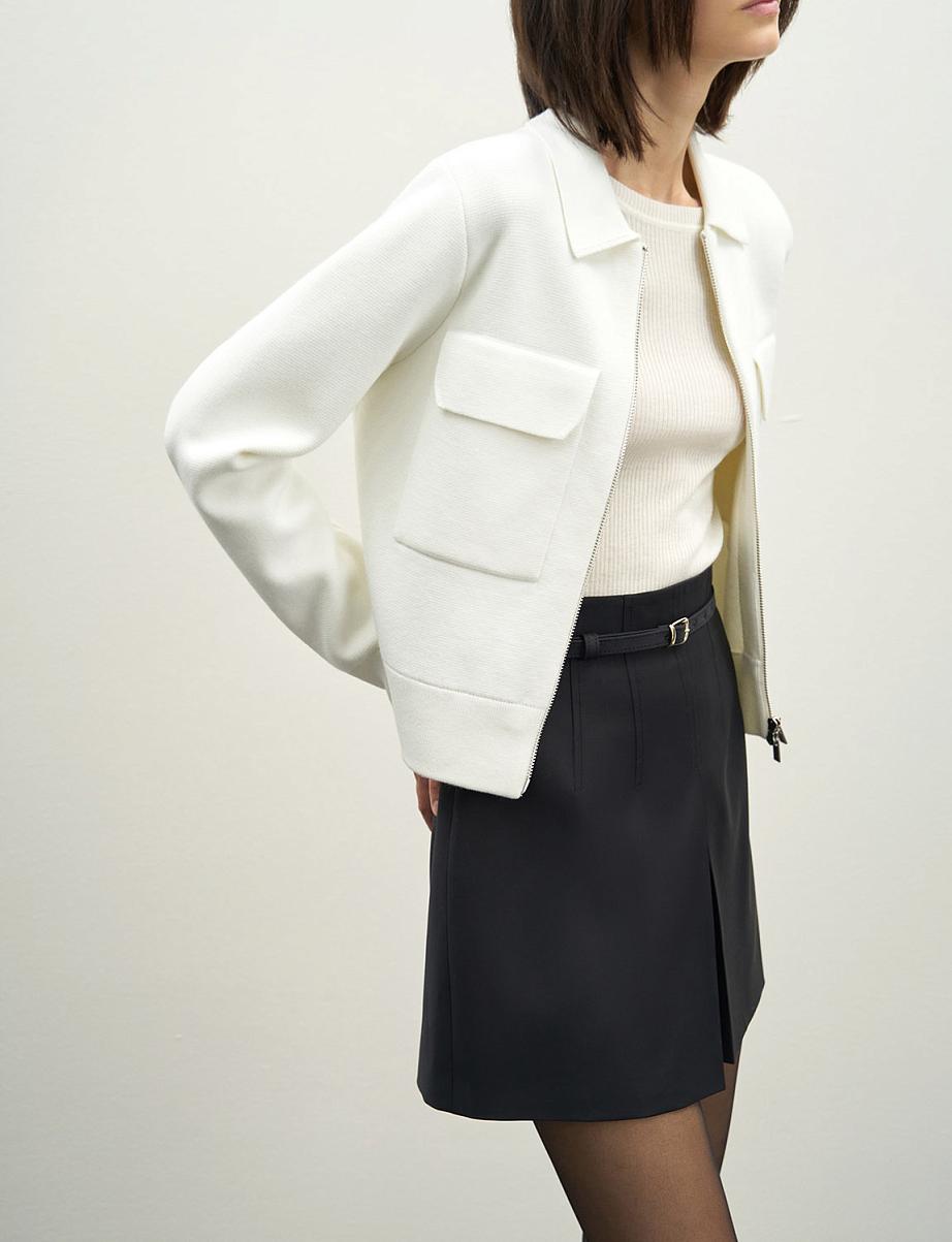 Юбка мини из шерсти со складками